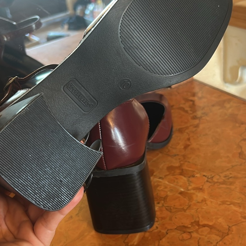 Seychelles Red Mary Jane Ankle Strap Chunky Block Heel Faux Leather Raquel Sz 10 - Picture 5 of 6